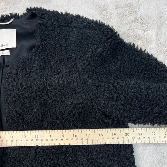 Aritzia Wilfred Black Laboratoire Fuzzy Teddy Sherpa Coat Womens Size Medium - Picture 7 of 11